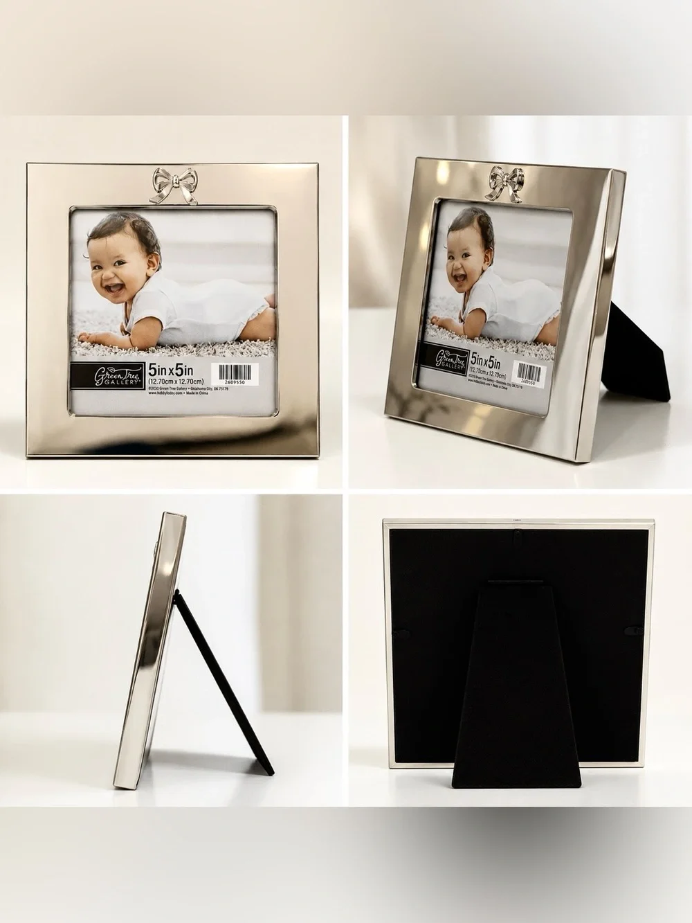 Classic Silver Bow 5x5 Picture Frame by Gallery
